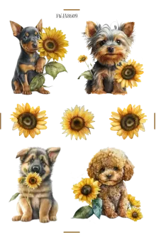 You Are My Sunshine! Paws-itively Adorable II Autumn Stickers with Clear PET Craft Sheets - Featuring Dogs