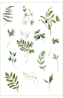Fantastic Florals Craft Stickers: Green Foliage Vinyl Sheets for Journaling and Clear PET Sticker Crafts