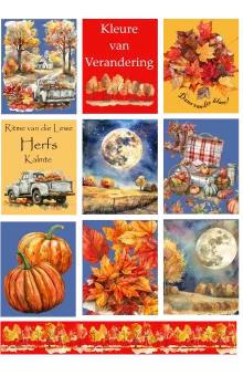Vintage Harvest Hues Stickers: Autumn Craft, Journaling, Retro Sayings