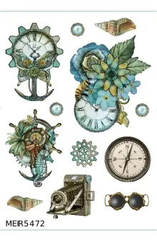 Oceanpunk Sticker Sheet - Leagues under the Sea Craft Stickers for Journaling