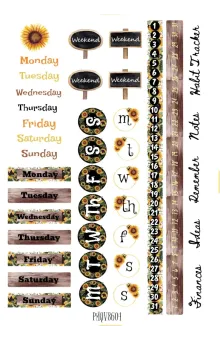 You Are My Sunshine! Journaling Stickers - Vibrant Yellow Sunflowers for Craft and Journaling Sheets