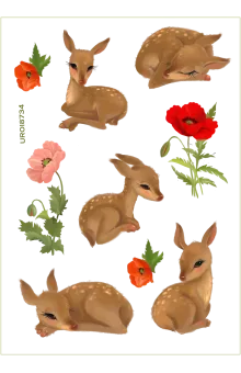 Oh Deer! Sticker Sheet - Wild Animals Design for DIY Crafts | Craft Stickers, Journaling Stickers, Clear PET Sheets