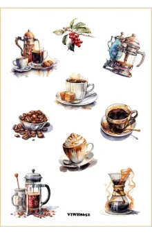 Coffee Delights Sticker Sheet - Premium Quality for Coffee Lovers