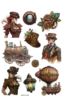 Travel Punk II Clear PET Stickers: Functional Vintage Journaling Sticker Sheets for Steam Punk Enthusiasts Travel Punk II Clear PET Stickers: Functional Vintage Journaling Sticker Sheets for Steam Punk Enthusiasts
