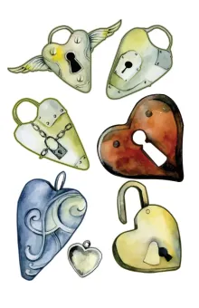 Locked Heart Sticker Sheet - Craft Stickers for Journaling and Steam Punk Crafts
