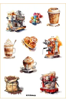Coffee Delights II Sticker Sheet - Vintage Craft Stickers for Shabby Chic Coffee Lovers Coffee Delights II Sticker Sheet - Vintage Craft Stickers for Shabby Chic Coffee Lovers