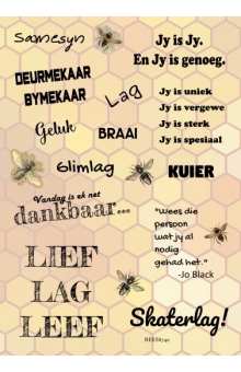 Vintage Yellow Bee Sticker Sheet - Craft Stickers, Journaling Stickers
